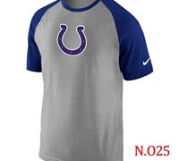 NEW Indianapolis Colts Ash Tri Big Play Raglan NFL T-Shirt Grey Blue