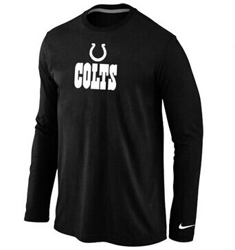 NEW Indianapolis Colts Authentic Logo Long Sleeve NFL T-Shirt Black