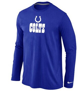 NEW Indianapolis Colts Authentic Logo Long Sleeve NFL T-Shirt Blue