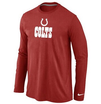 NEW Indianapolis Colts Authentic Logo Long Sleeve NFL T-Shirt Red
