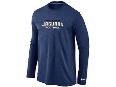 NEW Jacksonville Jaguars Authentic font Long Sleeve T-Shirt D.Blue