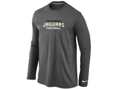 NEW Jacksonville Jaguars Authentic font Long Sleeve T-Shirt D.Grey
