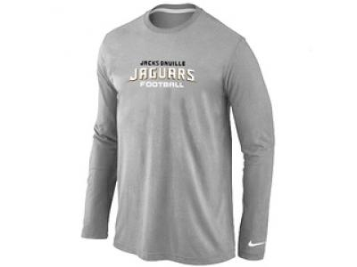 NEW Jacksonville Jaguars Authentic font Long Sleeve T-Shirt Grey