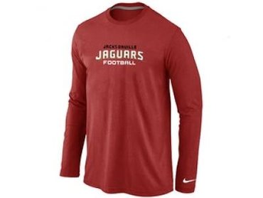 NEW Jacksonville Jaguars Authentic font Long Sleeve T-Shirt Red