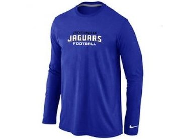 NEW Jacksonville Jaguars Authentic font Long Sleeve T-Shirt blue