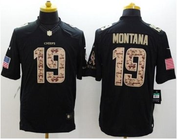 NEW Kansas City Chiefs #19 Joe Montana Black NFL Limited Salute to Service Jersey