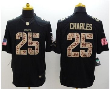 NEW Kansas City Chiefs #25 Jamaal Charles Black NFL Limited Salute to Service Jersey