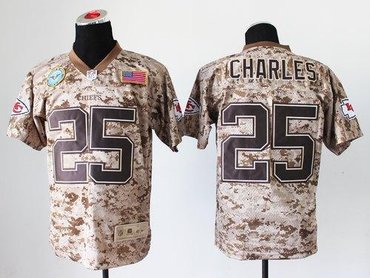 NEW Kansas City Chiefs #25 Jamaal Charles Camo NFL Elite USMC Jersey(USA)