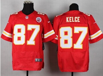 NEW Kansas City Chiefs #87 Travis Kelce Red Team Color NFL Elite Jersey