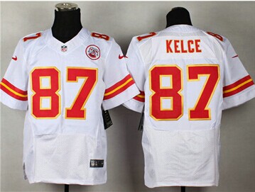 NEW Kansas City Chiefs #87 Travis Kelce White NFL Elite Jersey