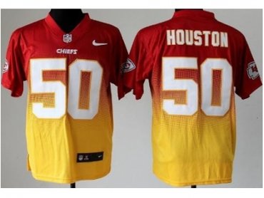 NEW Kansas City Chiefs 50 Justin Houston Red Yellow Drift Fashion II Elite NFL Jerseys
