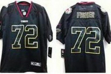 NEW Kansas City Chiefs 72 Eric Fisher Black Light Out Elite NFL Jerseys