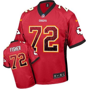 NEW Kansas City Chiefs 72 Eric Fisher Red Team Color Stitched NFL Elite Drift Fashion Jersey