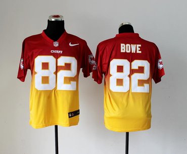NEW Kansas City Chiefs 82 Dwayne Bowe Red Yellow Drift Fashion II Elite NFL Jerseys