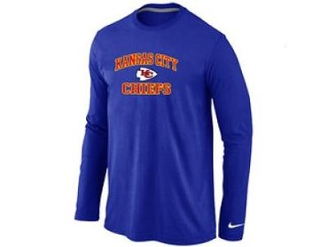 NEW Kansas City Chiefs Heart & Soul Long Sleeve T-Shirt Blue