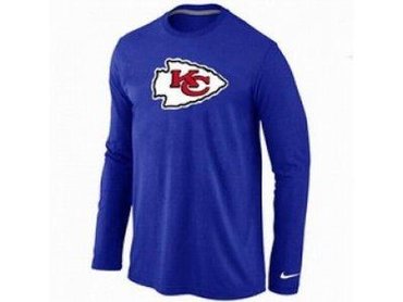 NEW Kansas City Chiefs Logo Long Sleeve T-Shirt BLUE