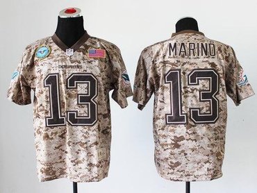 NEW Miami Dolphins #13 Dan Marino Camo NFL Elite USMC Jersey(USA)
