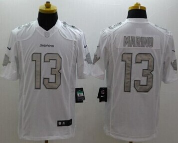 NEW Miami Dolphins #13 Dan Marino White NFL Limited Platinum Jersey