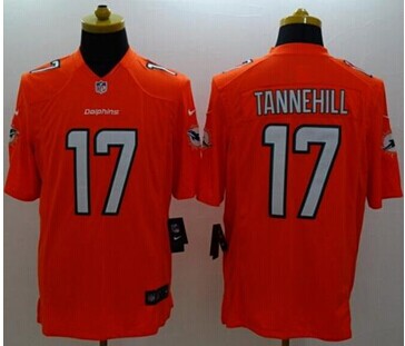 NEW Miami Dolphins #17 Ryan Tannehill Orange Alternate NFL Limited Jersey