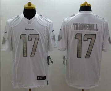 NEW Miami Dolphins #17 Ryan Tannehill White NFL Limited Platinum jersey