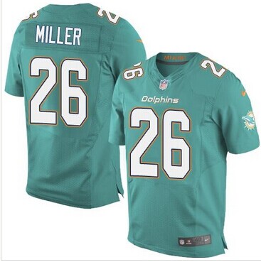 NEW Miami Dolphins #26 Lamar Miller Aqua Green Team Color NFL New Elite Jersey