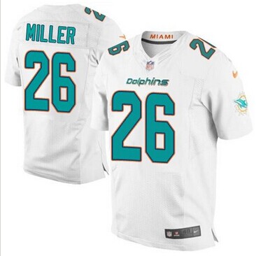 NEW Miami Dolphins #26 Lamar Miller White NFL New Elite Jersey