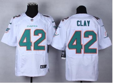 NEW Miami Dolphins #42 Charles Clay White NFL New Elite Jersey