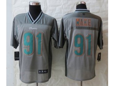 NEW Miami Dolphins #91 Wake Grey Jerseys(Vapor Elite)