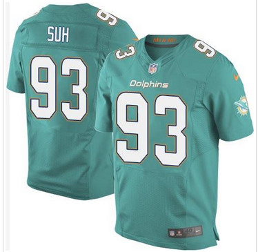 NEW Miami Dolphins #93 Ndamukong Suh Aqua Green Team Color Men's Stitched NFL New Elite Jersey
