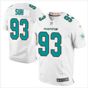 NEW Miami Dolphins #93 Ndamukong Suh White Men's Stitched NFL New Elite Jersey