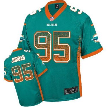 NEW Miami Dolphins #95 Dion Jordan Aqua Green Team Color Stitched NFL Elite Drift Fashion Jersey