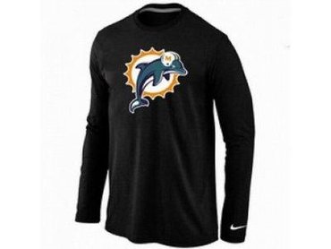 NEW Miami Dolphins Logo Long Sleeve T-Shirt black