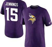 NEW Minnesota Vikings #15 Greg Jennings Name & Number T-Shirt Purple