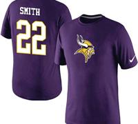 NEW Minnesota Vikings #22 Harrison Smith Name & Number T-Shirt- Purple