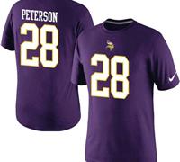 NEW Minnesota Vikings #28 Adrian Peterson Pride Name & Number T-Shirt Purple