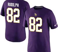 NEW Minnesota Vikings #82 Kyle Rudolph Pride Name & Number T-Shirt Purple