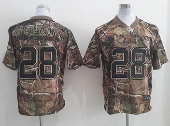NEW Minnesota Vikings 28 Adrian Peterson Camo NFL Realtree Elite Jersey