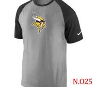NEW Minnesota Vikings Ash Tri Big Play Raglan NFL T-Shirt Grey Black
