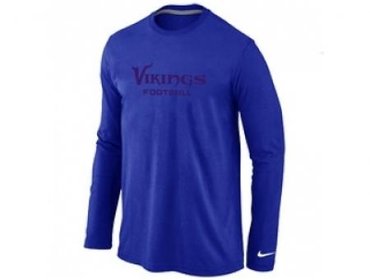 NEW Minnesota Vikings Authentic font Long Sleeve T-Shirt blue