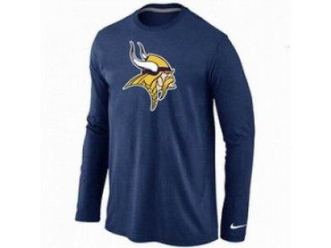 NEW Minnesota Vikings Logo Long Sleeve T-Shirt D.Blue