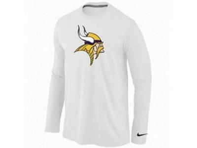 NEW Minnesota Vikings Logo Long Sleeve T-Shirt WHITE