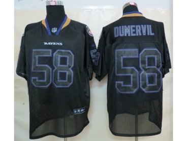 NEW NFL Baltimore Ravens 58 Elvis Dumervil Lights Out Black Elite Jerseys