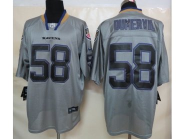 NEW NFL Baltimore Ravens 58 Elvis Dumervil Lights Out Grey Jerseys(Elite)