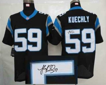 NEW NFL Carolina Panthers #59 Luke Kuechly Black Jerseys(Signed Elite)