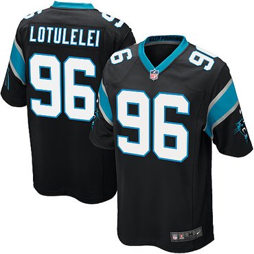 NEW NFL Carolina Panthers 96 Star Lotulelei Black Jerseys (Game)