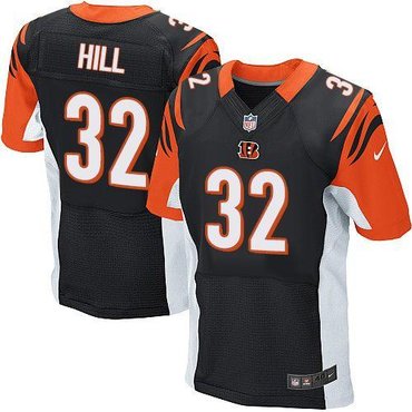 NEW NFL Cincinnati Bengals 32 Jeremy Hill Black Jerseys(Elite)