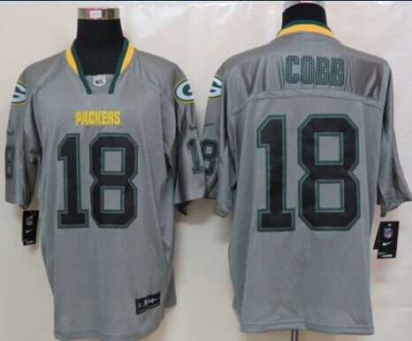 NEW NFL Green Bay Packers #18 Randall Cobb Lights Out Grey Jerseys(Elite)