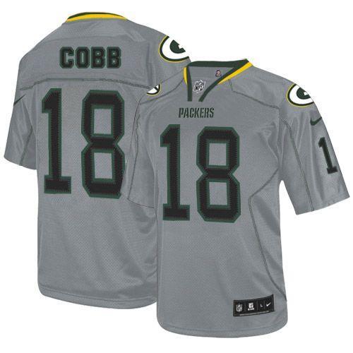NEW NFL Green Bay Packers 18 Randall Cobb Lights Out Grey Jerseys(Elite)