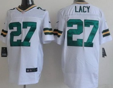NEW NFL Green Bay Packers 27 Eddie Lacy White jerseys(Elite)