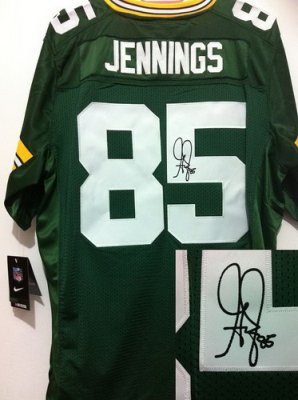 NEW NFL Green Bay Packers 85 Greg Jennings Green Signed Jerseys-Elite